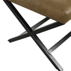 Faux Leather Tufted X-Frame Bench-Kirkland's Home New