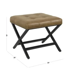 Faux Leather Tufted X-Frame Bench-Kirkland's Home New