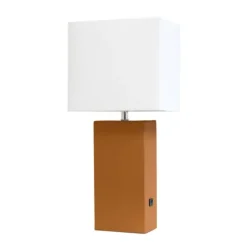 Faux Leather Usb Table Lamp-Kirkland's Home Shop
