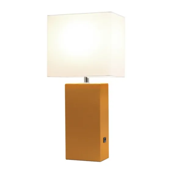 Faux Leather Usb Table Lamp-Kirkland's Home Shop