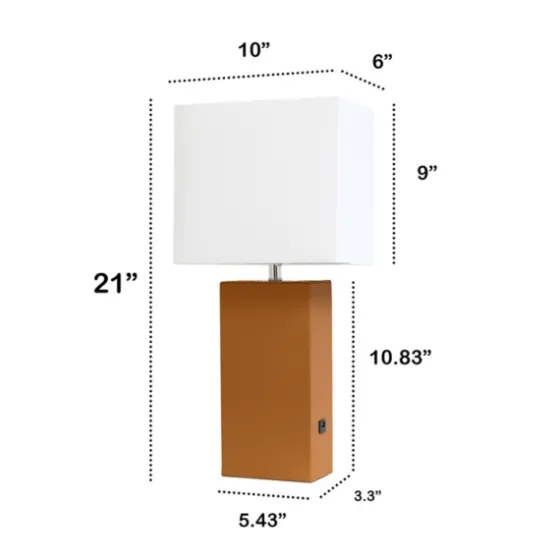 Faux Leather Usb Table Lamp-Kirkland's Home Shop