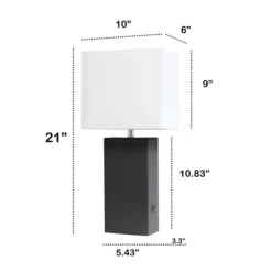 Faux Leather Usb Table Lamp-Kirkland's Home Best