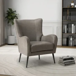 Faux Leather Wingback Accent Chair-Kirkland's Home Discount