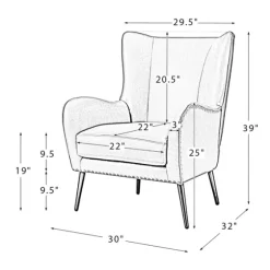 Faux Leather Wingback Accent Chair-Kirkland's Home Discount