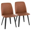 Faux Leather Wood Dining Chairs, Set Of 2-Kirkland's Home Cheap