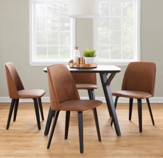 Faux Leather Wood Dining Chairs, Set Of 2-Kirkland's Home Cheap