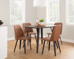 Faux Leather Wood Dining Chairs, Set Of 2-Kirkland's Home Cheap