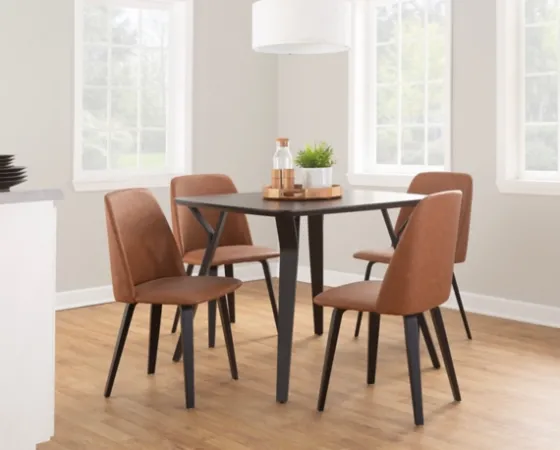 Faux Leather Wood Dining Chairs, Set Of 2-Kirkland's Home Cheap