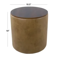 Faux Leather Wood Top Storage Ottoman-Kirkland's Home Cheap