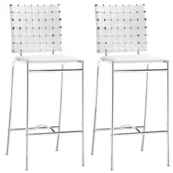 Faux Leather Woven Counter Stools, Set Of 2-Kirkland's Home Shop