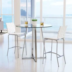 Faux Leather Woven Counter Stools, Set Of 2-Kirkland's Home Shop