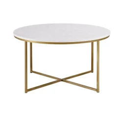 Faux Marble & Gold X-Base Coffee Table-Kirkland's Home Best