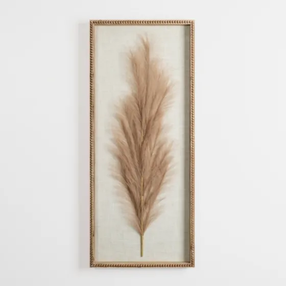 Faux Pampas Grass Beaded Frame Wall Plaque-Kirkland's Home Fashion