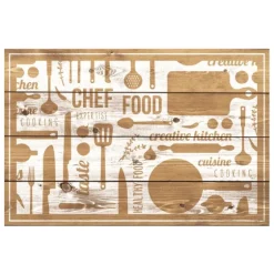Faux Wood Kitchen Icons Floor Mat, 24X36-Kirkland's Home Shop