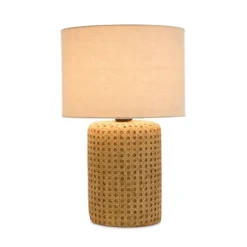 Faux Woven Wood And Linen Table Lamp-Kirkland's Home Discount