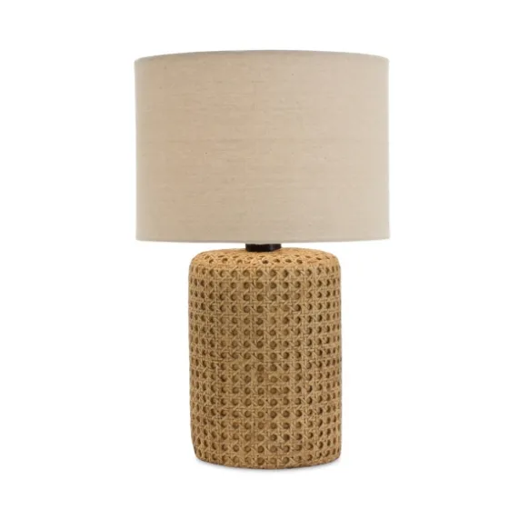 Faux Woven Wood And Linen Table Lamp-Kirkland's Home Discount