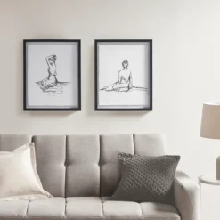 Feminine Figures Framed Art Prints, Set Of 2-Kirkland's Home Cheap
