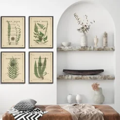 Fern Illustrations Framed Art Prints, Set Of 4-Kirkland's Home Discount