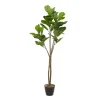 Fiddle Leaf Fig In Ribbed Rock Planter-Kirkland's Home Flash Sale
