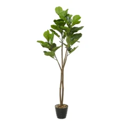 Fiddle Leaf Fig In Ribbed Rock Planter-Kirkland's Home Flash Sale