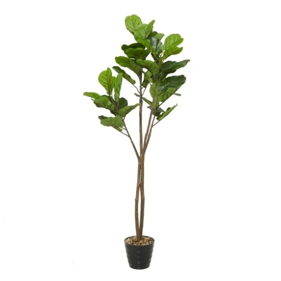 Fiddle Leaf Fig In Ribbed Rock Planter-Kirkland's Home Flash Sale