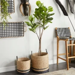 Fiddle Leaf Fig In Ribbed Rock Planter-Kirkland's Home Flash Sale
