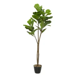 Fiddle Leaf Fig In Ribbed Rock Planter-Kirkland's Home Flash Sale