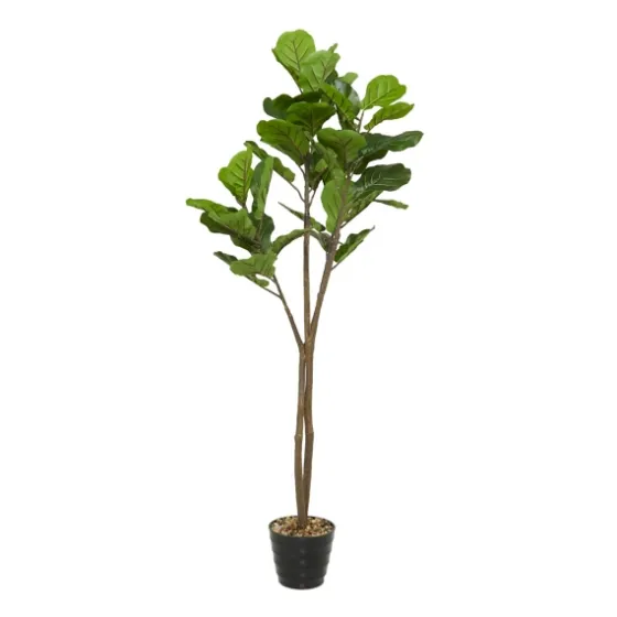 Fiddle Leaf Fig In Ribbed Rock Planter-Kirkland's Home Flash Sale