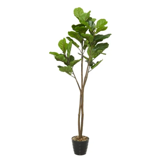 Fiddle Leaf Fig In Ribbed Rock Planter-Kirkland's Home Flash Sale