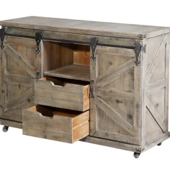 Fir Rolling Barn Door Cabinet With Casters-Kirkland's Home Hot