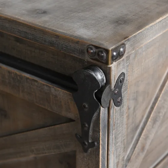 Fir Rolling Barn Door Cabinet With Casters-Kirkland's Home Hot