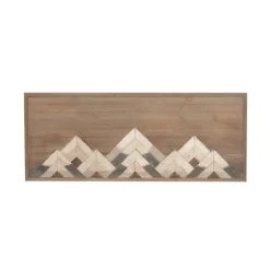 Fir Wood Abstract Mountain Range Plaque-Kirkland's Home Store