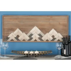 Fir Wood Abstract Mountain Range Plaque-Kirkland's Home Store