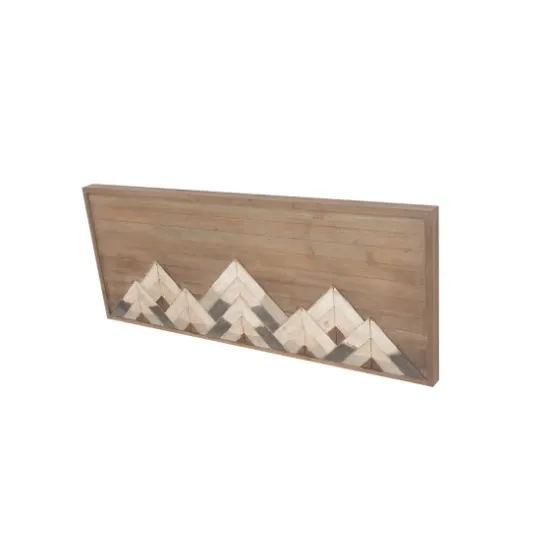 Fir Wood Abstract Mountain Range Plaque-Kirkland's Home Store