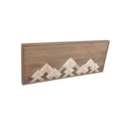 Fir Wood Abstract Mountain Range Plaque-Kirkland's Home Store
