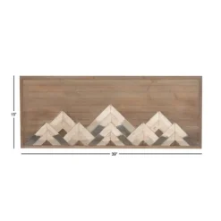 Fir Wood Abstract Mountain Range Plaque-Kirkland's Home Store