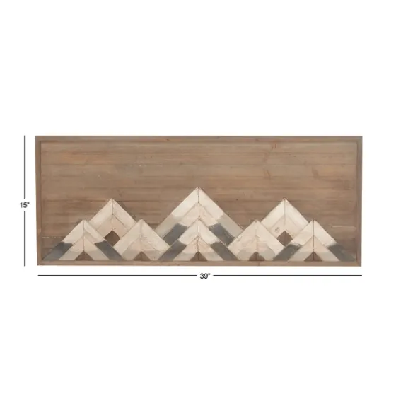 Fir Wood Abstract Mountain Range Plaque-Kirkland's Home Store