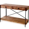 Fir Wood And Steel Cross Frame Console Table-Kirkland's Home Flash Sale