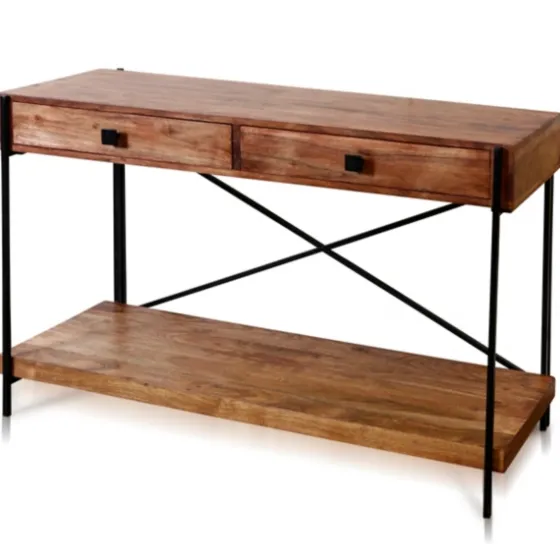 Fir Wood And Steel Cross Frame Console Table-Kirkland's Home Flash Sale