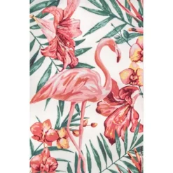 Flamingo Leaf Indoor/Outdoor Area Rug, 5X8-Kirkland's Home Outlet