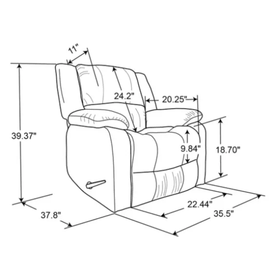 Flannel Overstuffed Pull Recliner-Kirkland's Home Outlet