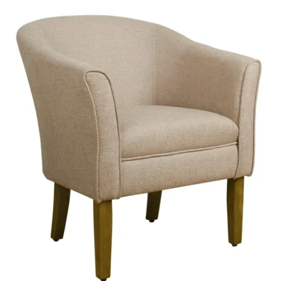 Flax Brown Modern Barrel Accent Chair-Kirkland's Home Online
