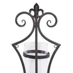 Fleur Distressed Black Iron Sconce, 31 In.-Kirkland's Home Discount