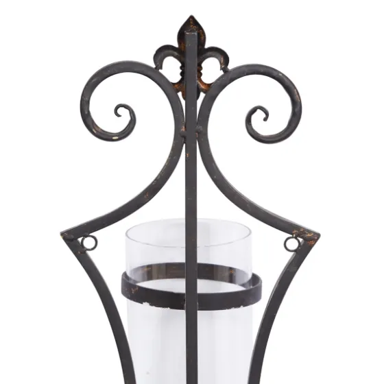 Fleur Distressed Black Iron Sconce, 31 In.-Kirkland's Home Discount