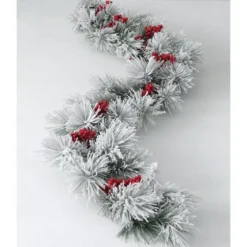 Flocked Pine And Berry Garland-Kirkland's Home Cheap