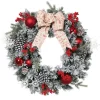 Flocked Pine Wreath With Berries And Ornaments-Kirkland's Home Sale