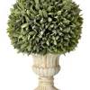 Flocked Sage Ball In Urn Arrangement, 15 In.-Kirkland's Home Online