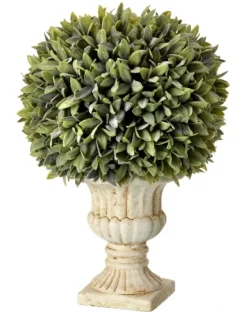 Flocked Sage Ball In Urn Arrangement, 15 In.-Kirkland's Home Online