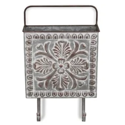Floral Embossed Metal Wall Pocket-Kirkland's Home Store