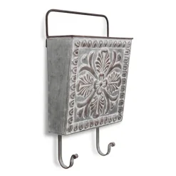 Floral Embossed Metal Wall Pocket-Kirkland's Home Store